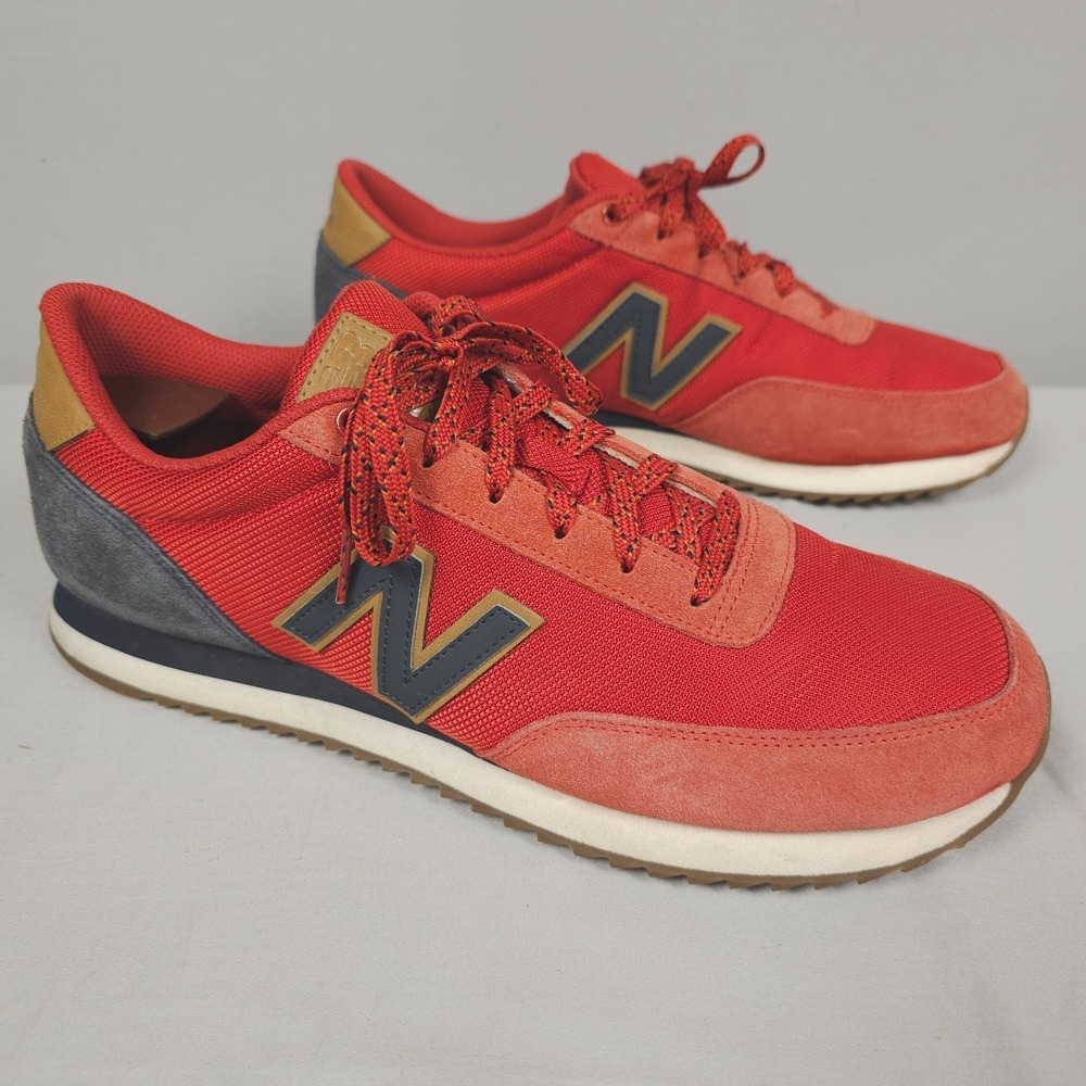 New Balance 501 Shoes Men Size 13 D Red Blue Tan Mesh Suede Sneaker